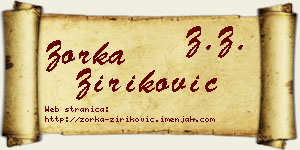 Zorka Ziriković vizit kartica
